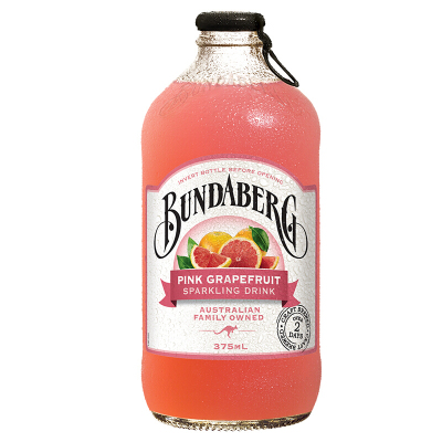宾得宝 Bundaberg 粉红葡萄柚味含气苏打水饮料 375ml/瓶 饮料 苏打水 澳洲进口