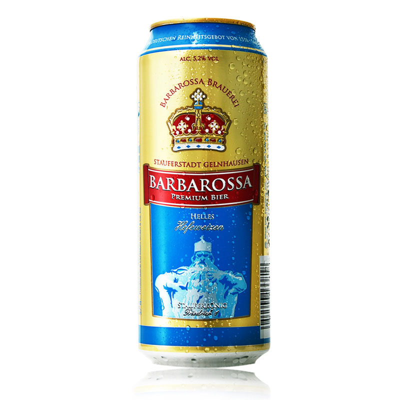 德国进口 凯尔特人(Barbarossa)小麦啤酒500ml*18听/箱