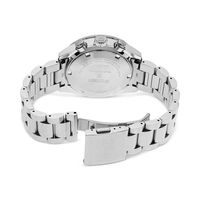 SEIKO精工运动计时太阳能石英男士腕表41mm复古赛车风格户外休闲商务手表高清大图