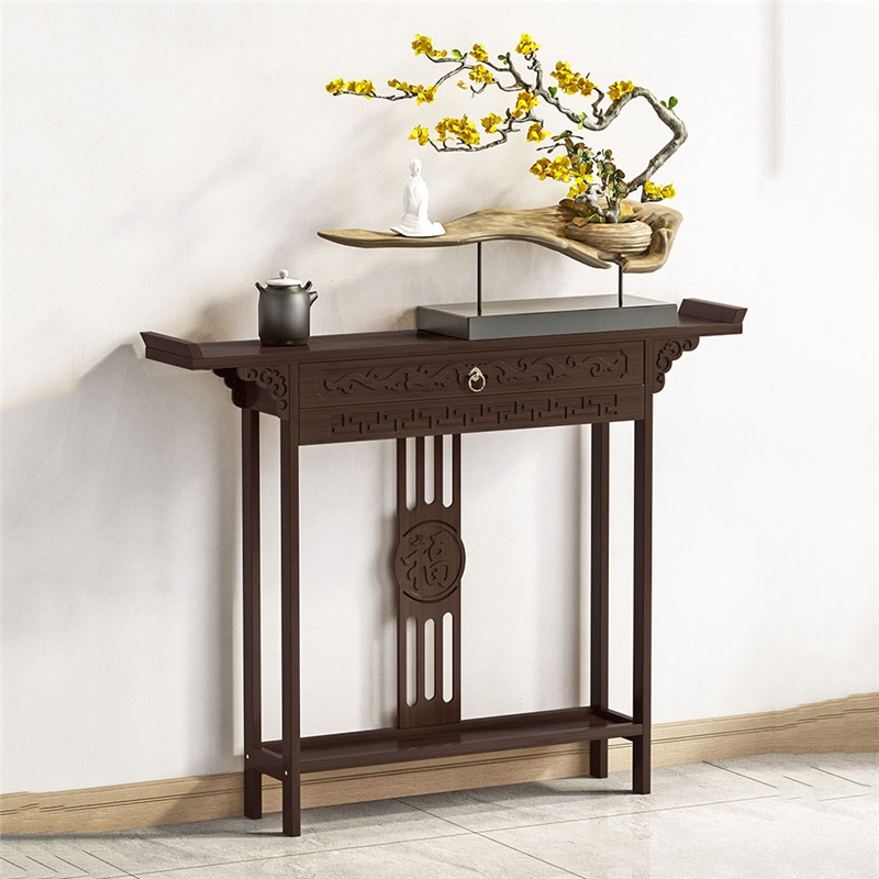 迪玛森新中式玄关桌超窄玄关台条案供桌条几玄关桌子靠墙玄关柜现代