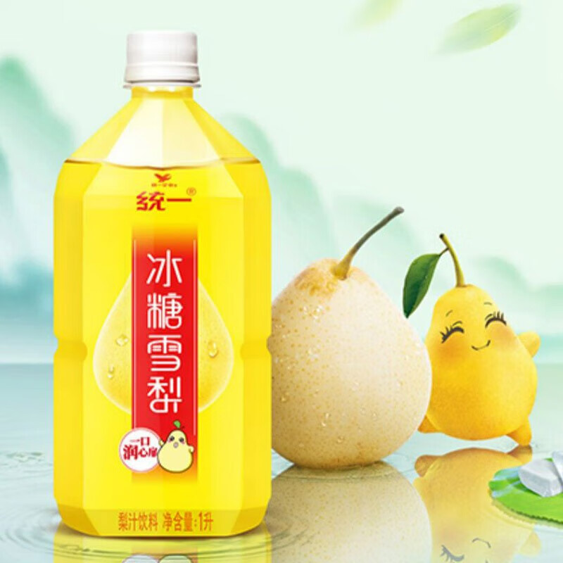 统一冰糖雪梨梨汁饮料饮品轻巧夏季解渴饮品1000ml*4瓶高清大图