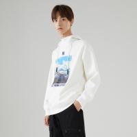 [1件3折价:80.7]美特斯邦威连帽卫衣男新款冬季前胸潮流印花百搭学生套头衫男