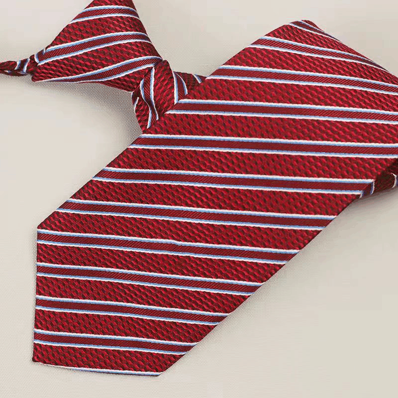 天富星新款工装拉链制服领带 红色 条图片