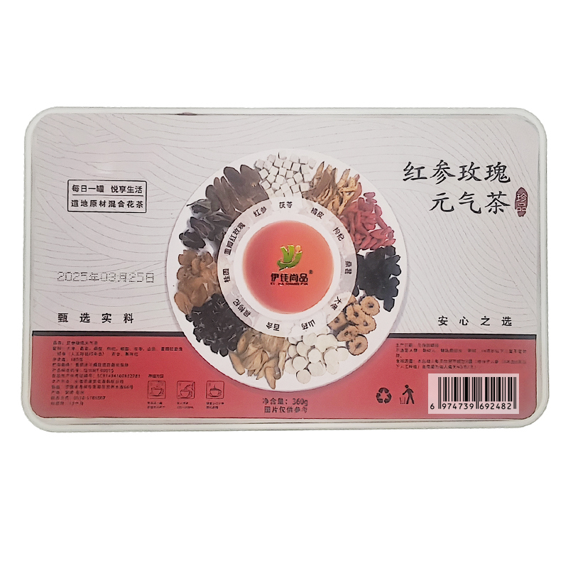 伊佳尚品 红参玫瑰元气茶 360g/盒