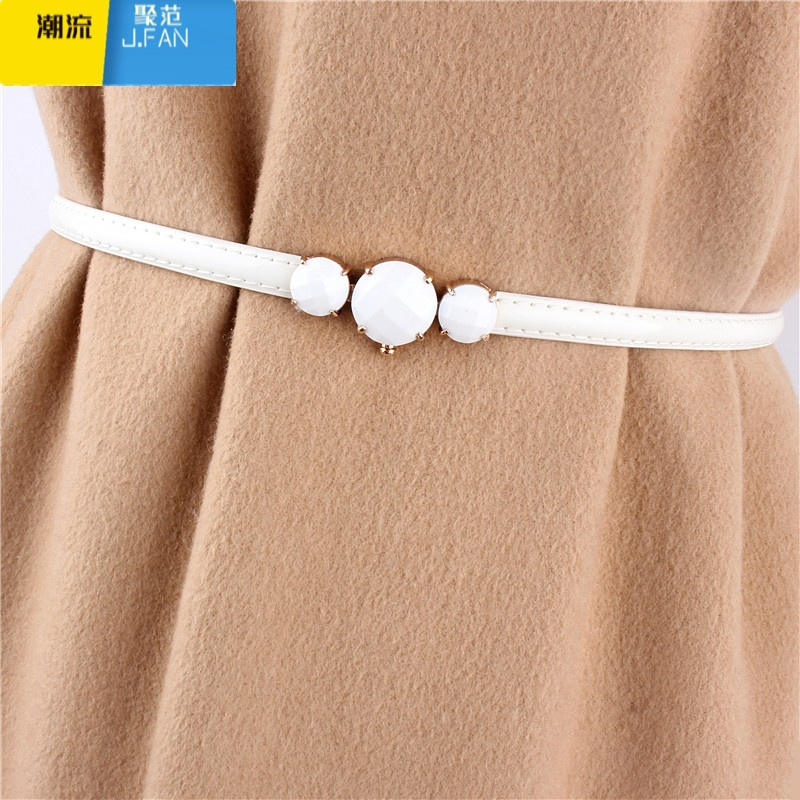 聚范时尚水钻细女式皮带连衣裙带女腰带百搭装饰大衣收腰腰链毛衣