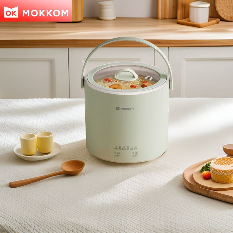 MOKKOM磨客 宽口便携炖煮锅+保温袋豆蔻绿 MK-377GD高清大图