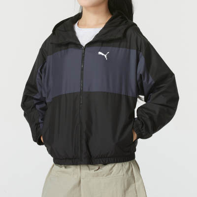 彪马(PUMA)外套女装新款外套户外出行休闲夹克撞色拼接运动连帽外套684108-01 ZP