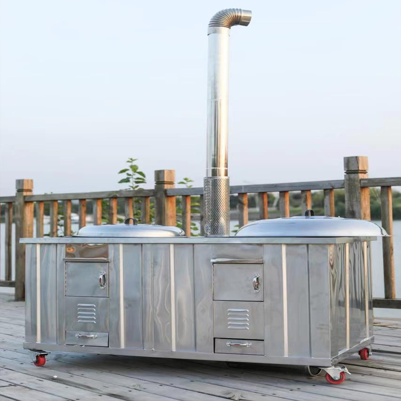 柴火灶家用不锈钢农村304新型无烟烧木柴移动铁锅土灶柴火炉锅台