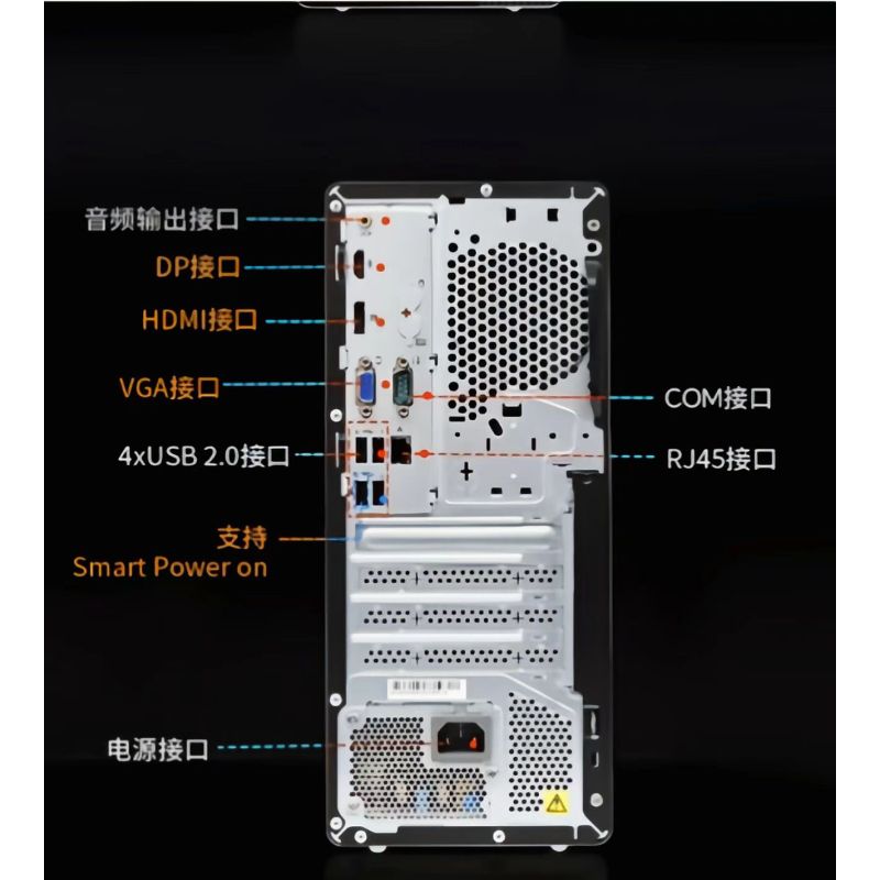 联想 扬天M460商用办公设计台式机电脑 酷睿13代 显示器23.8寸,加2G独立显卡 i7-13700高清大图