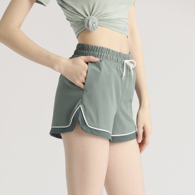 班蒂纳健身速干跑步短裤女夏假两件防走光百搭松紧宽松裸感运动服休闲裤YJDKSW01