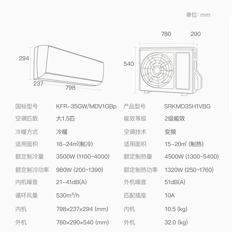 三菱重工1.5p匹智能变频空调挂机Mitsubishi/三菱重工 KFR-35GW/MDV1GBp