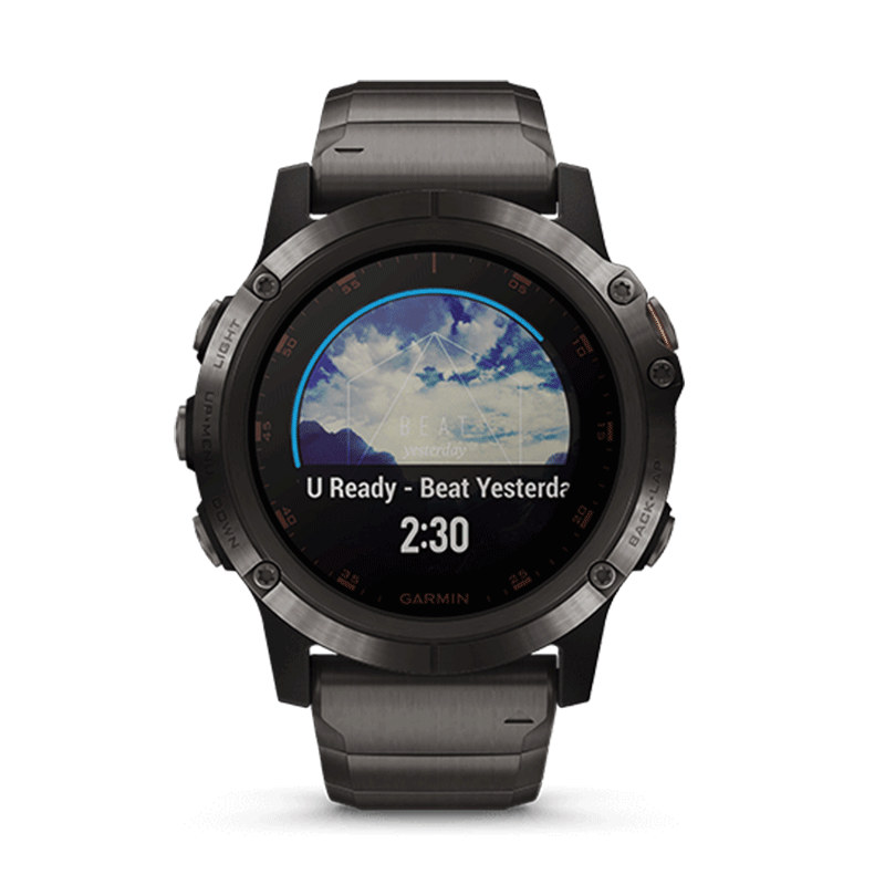 佳明fenix5xPlus户外GPS跑步健身血氧NFC心率登山地图功能手表防水100m(钛合金ADLC镀膜蓝宝石)