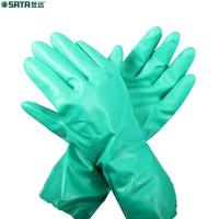 世达(SATA)丁腈植绒里防化手套-8“ SF0402-8