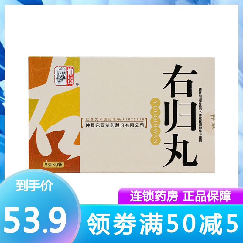 仲景右归丸9g9袋盒健脾益肾参数