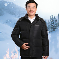 歌爱妮新款2018中老年羽绒服男爸爸装加厚大码修身中长款冬季保暖