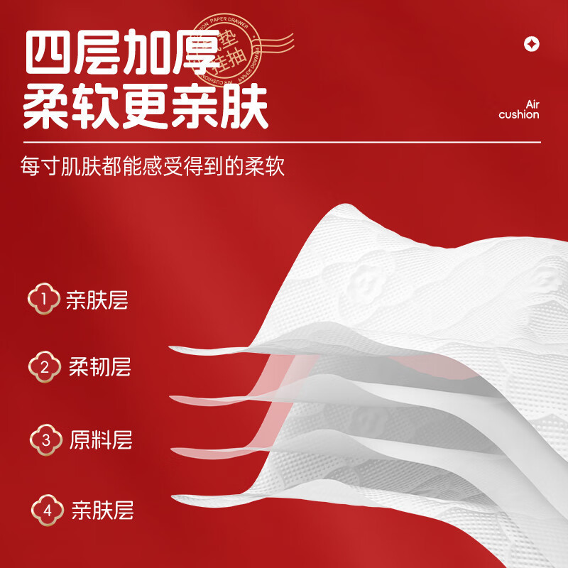 蓝漂 浣馨悬挂式抽纸 气垫压花4层加厚卫生纸挂抽擦手纸 3提高清大图