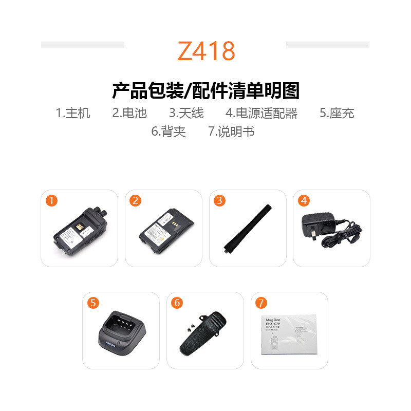 摩托罗拉(Motorola)MAG ONE Z418 对讲机 数模兼容 商用数字对讲机 官方标配