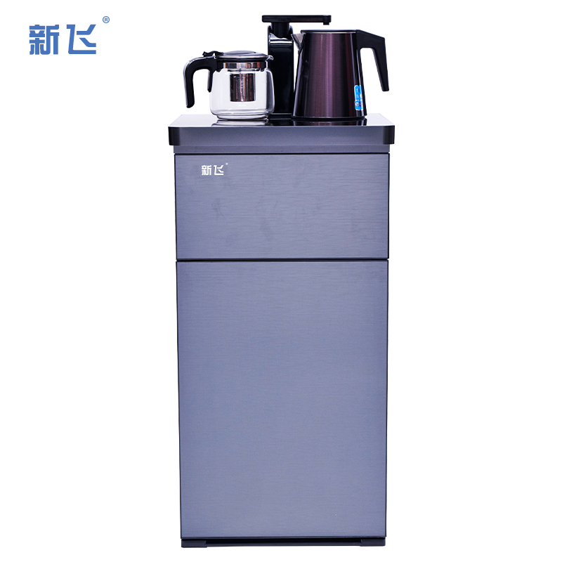 新飞 饮水机 YR-5-X(L2)拉丝灰 温热 养生茶饮机 自营茶吧机 下置式水桶 全自动上水 柜式 童锁