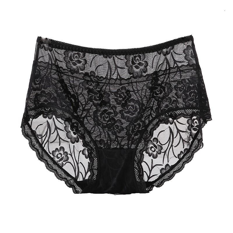 波迷娜bomina大码内裤女胖mm200斤女蕾丝加肥本命年中腰镂空女士三角