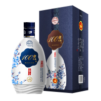 山西杏花村汾酒集团出品53度白酒475ml/瓶 100年汾藏【清雅】清香型白酒(白瓷 喜上眉梢 一支)