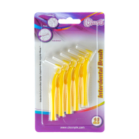 cleanpik牙缝刷7字型L型牙间刷齿缝刷正畸矫正牙套刷3件 0.6MM-粉色10支装