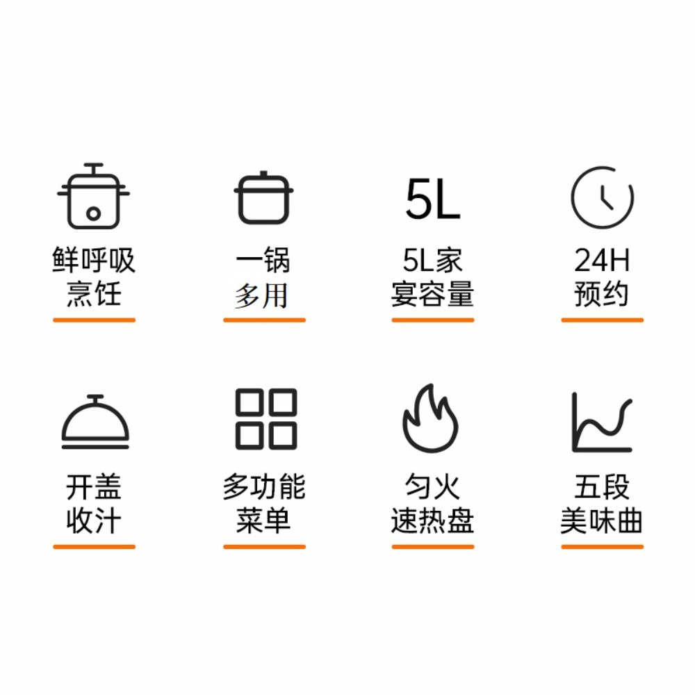 苏宁宜品电压力锅典雅黑智能型5L大容量不粘油内胆24h预约H07F8-05(SNYP-YLG5L-01B)单胆高清大图