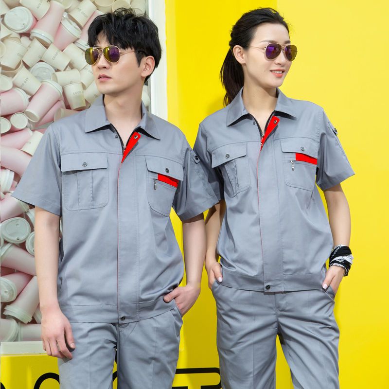 夏季短袖工作服套装男女薄款耐磨透气工厂汽修维修劳保服厂服定制威珺
