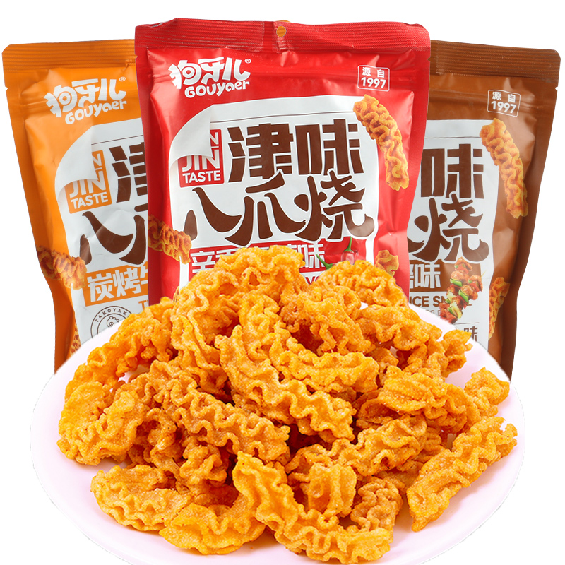 狗牙儿八爪烧188g辛香麻辣味网红入味津味锅巴童年怀旧解馋小吃零食