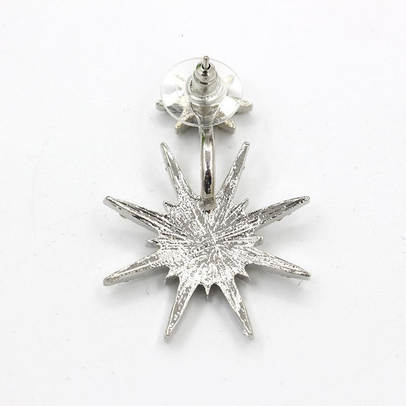 欧美时尚饰品镶钻后挂式雪花耳环守护者配饰六芒星耳钉YWQW8604送女朋友七夕情人节礼物