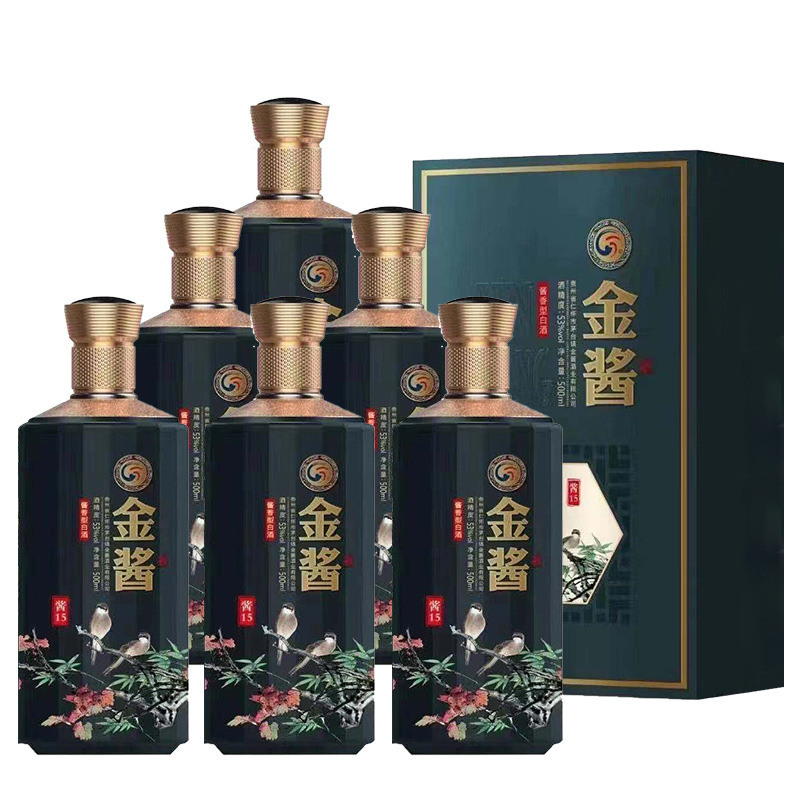 金酱酱15贵州茅台镇53度酱香型白酒礼盒装500ml6瓶