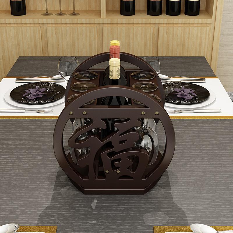 北欧创意实木酒架摆件家用红酒置物架简易吊挂倒挂杯架装饰陈列架