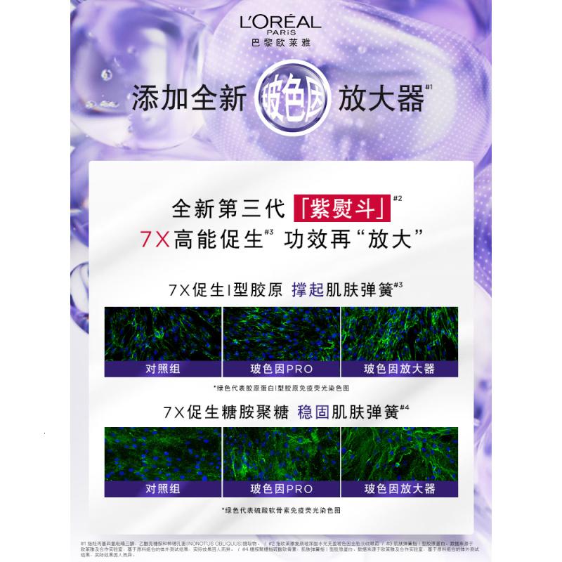 欧莱雅紫熨斗眼霜30ml玻色因全脸淡化细纹保湿抗皱护肤品七夕情人节礼物高清大图