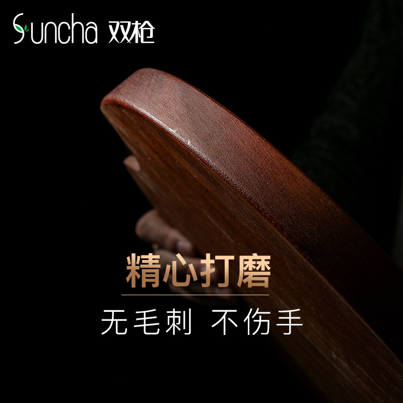 双枪砧板 3.5cm加厚整木质蔷薇木实木砧板厨房面板案板切菜板圆形菜墩 ZB8135