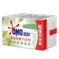 奥妙内衣皂洗衣皂肥皂家庭装茶树清香批发草本除菌温和不伤手100g×2块
