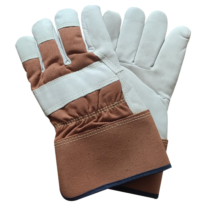 路盈顺 半皮帆布工作手套(加绒款) 均码 双高清大图