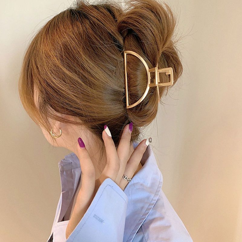 亚金方形抓夹中号长度75cm夏季头发夹子头饰金属抓发夹后脑勺发抓夹女