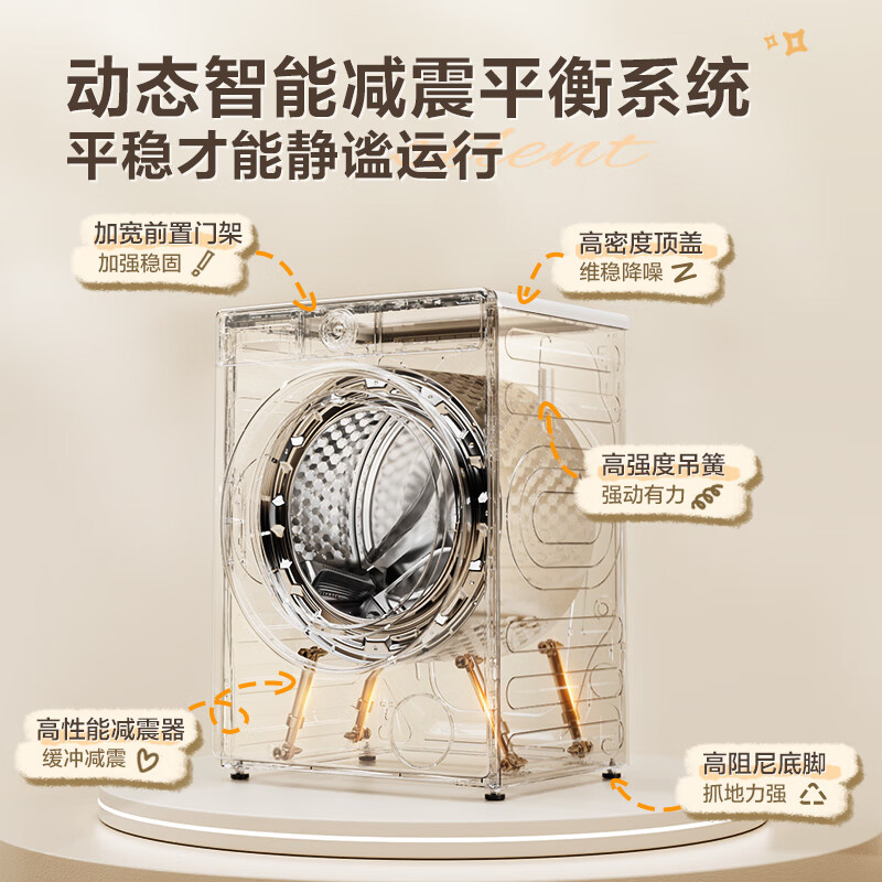 [官方正品]小天鹅小乌梅2.0 滚筒洗衣机全自动家用超薄全嵌 超微净泡水魔方AI智能投放TG100S83PROW 奶油白高清大图