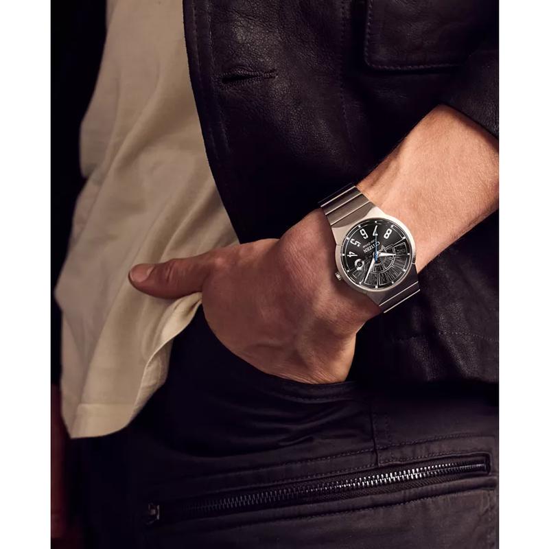 西铁城(CITIZEN)星战限定光动能男士不锈钢腕表40mm黑盘 Millennium Falcon设计高清大图