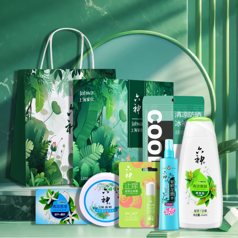 六神沁夏物语礼盒 防暑降温套装 无毒花露水沐浴露组合装家用福利 六神沁夏物语礼盒HLS2506高清大图