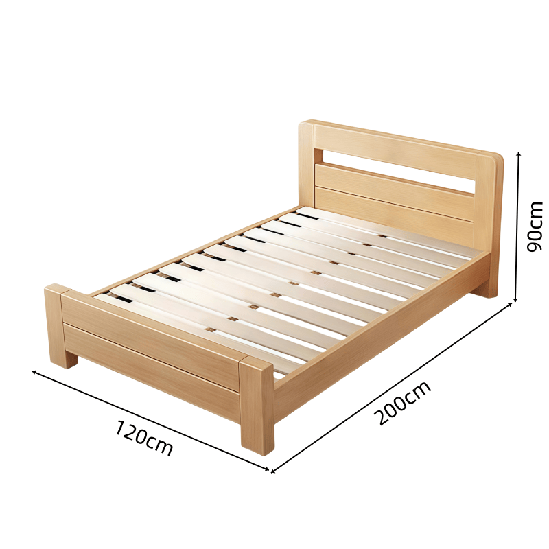 鑫木樽单人床1.2m+5cm床垫+床头柜*1组高清大图