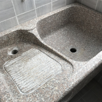 大理石洗衣池阳台水槽洗衣槽带搓衣板整体连体定做石材石头盆槽(f8f)