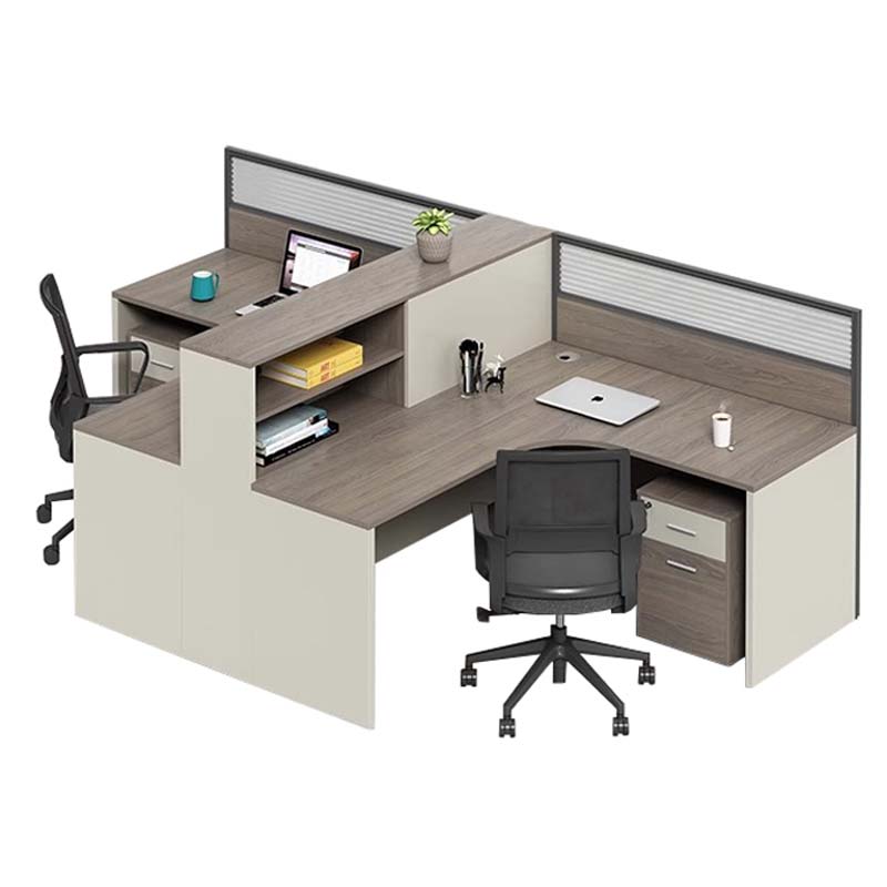 汉诺鑫威职员办公桌员工位卡座屏风位桌椅组合T型两人位[含柜/椅]高清大图