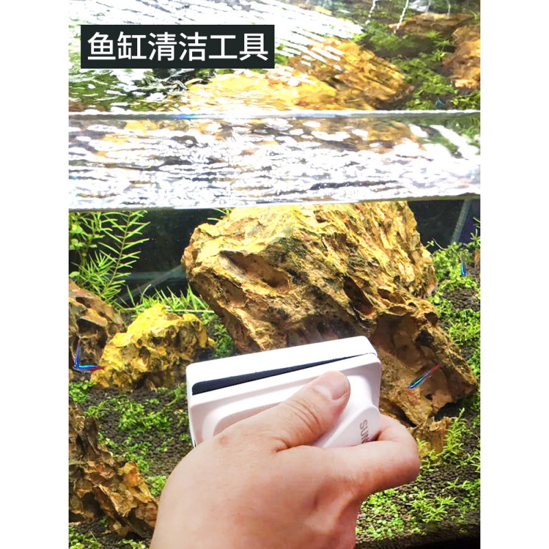鱼缸擦缸器擦鱼缸清洁工具玻璃清洗鱼缸磁力擦清理鱼缸刷双面高清大图