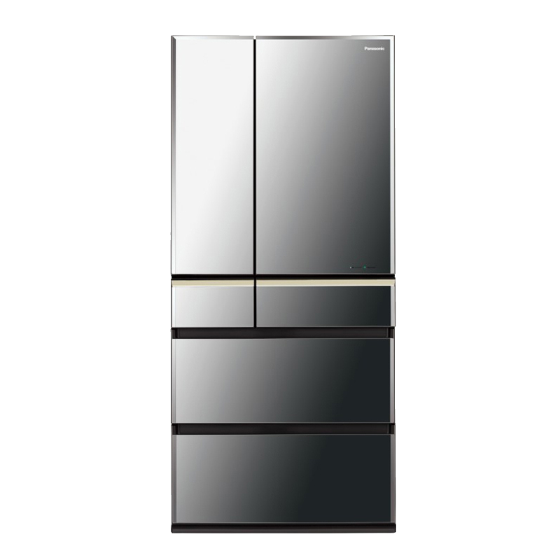 卖场同款松下 NR-F673WX-X5 日本原装进口 659升多门一级能效自动制冰冰箱 纳米水离子除菌 玻璃镜面 玛瑙黑
