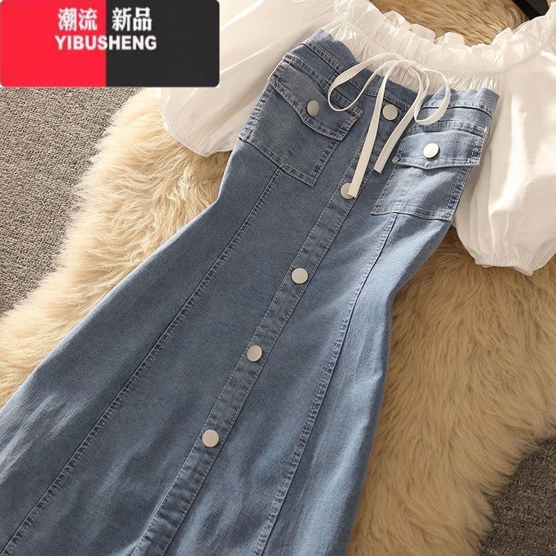 YIBUSHENG小个子牛仔连衣裙2024新款女季修身显瘦小清新甜美洋气减龄短裙图片