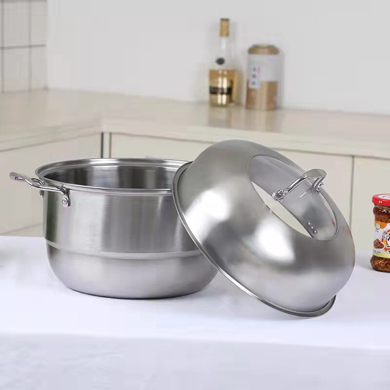艾逸瑶选兰斯欧式多用双层蒸锅 不锈钢大容量蒸煮锅蒸笼28CM/CJ-21016-2!高清大图