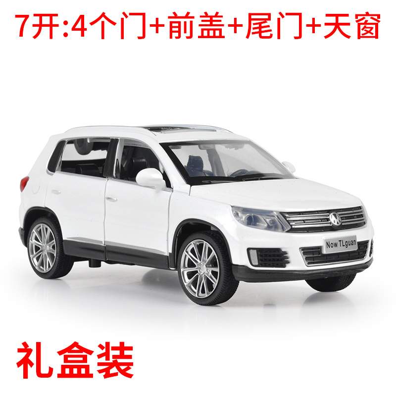 正版大众朗逸帕萨特途观L合金汽车模型儿童玩具仿真小汽车回力车 (音效)非大众标途观-白礼盒_348