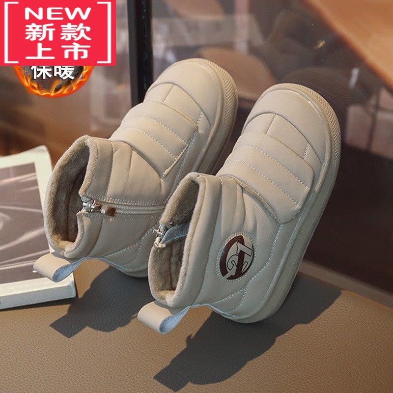 可莉允女童靴秋冬加绒过膝长筒马丁靴儿童侧拉链雪地靴一体潮酷棉鞋图片