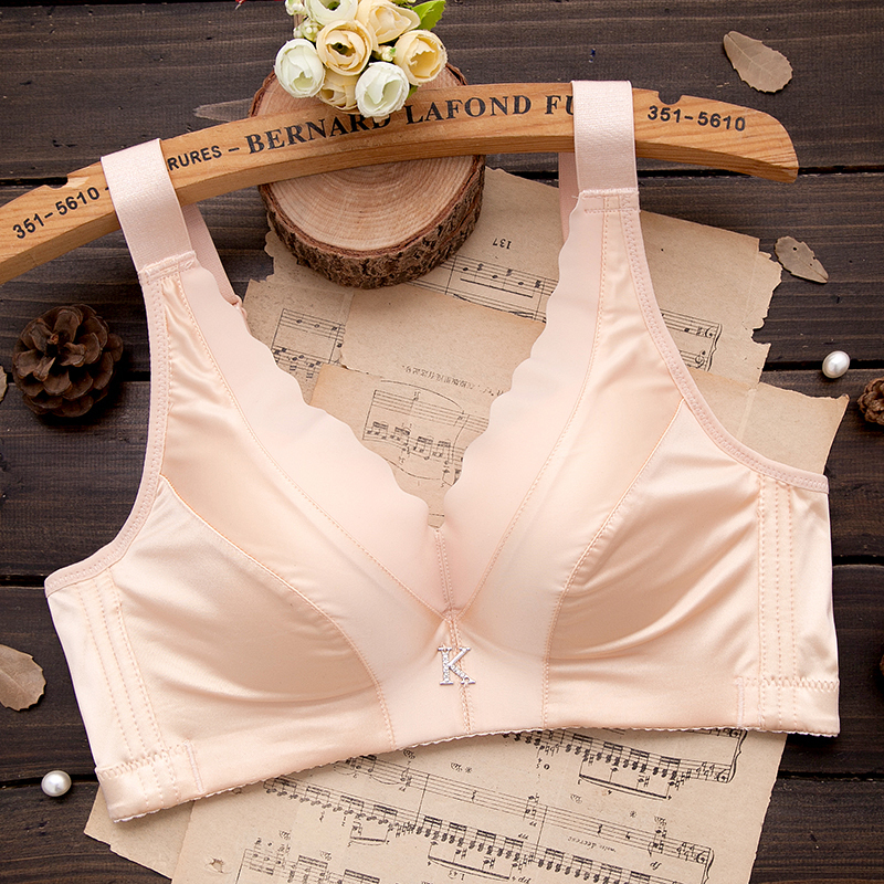 大码超薄内衣女无钢圈大胸显小胖mm大罩杯聚拢调整文胸罩上托胸罩视频