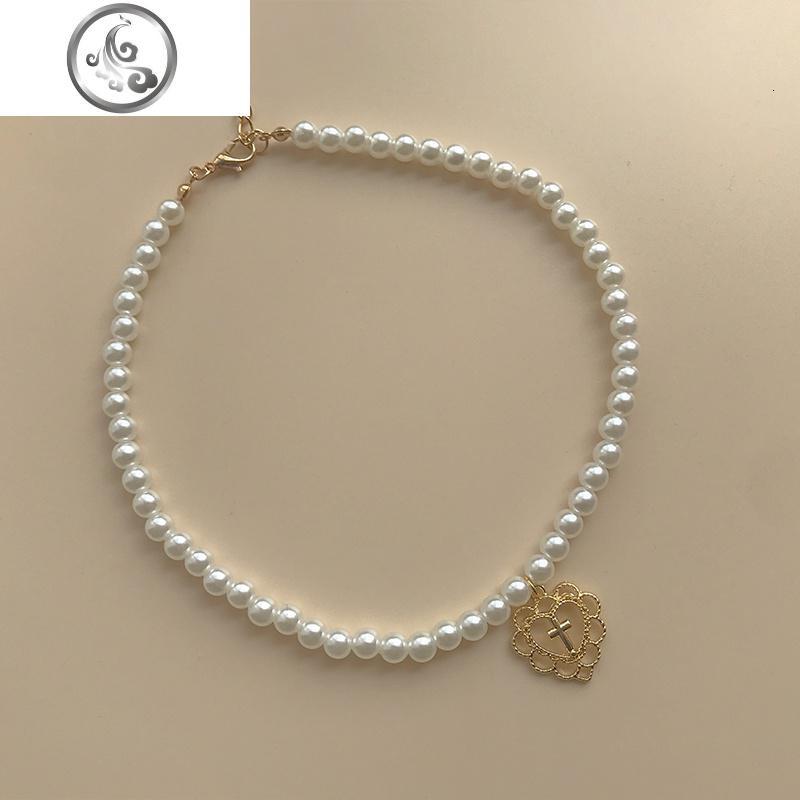「少女的祈愿 珍珠项圈」复古宫廷风少女爱心锁骨项链颈链_307_860 项圈单只